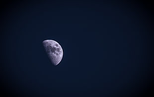 white moon, Moon, sky, space, night