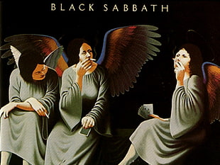 Black Sabbath illustration, cover art, smoking, music, Black Sabbath