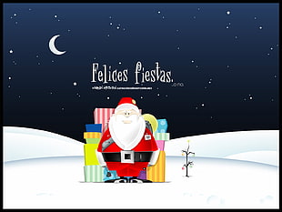 Santa Claus Felices Fiestas illustration HD wallpaper