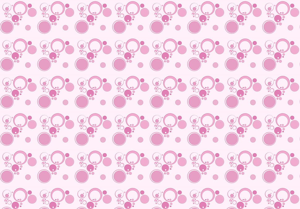 pink and white round monogrammed print HD wallpaper