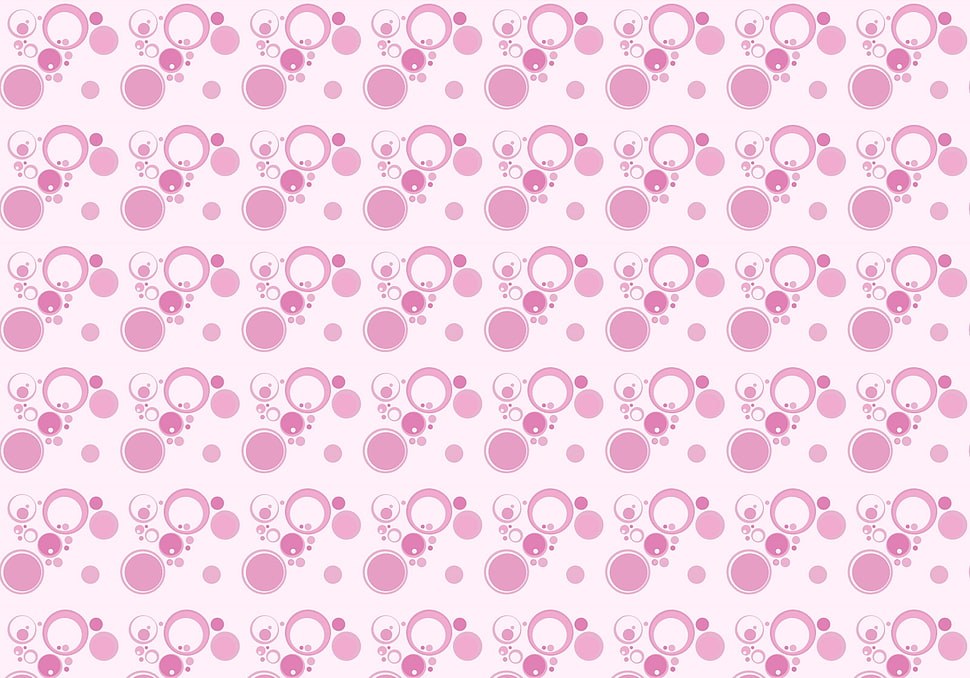 pink and white round monogrammed print HD wallpaper