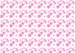 pink and white round monogrammed print
