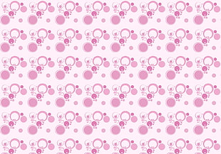 pink and white round monogrammed print