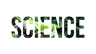 green Science text on white background, science, nature, insect, typography