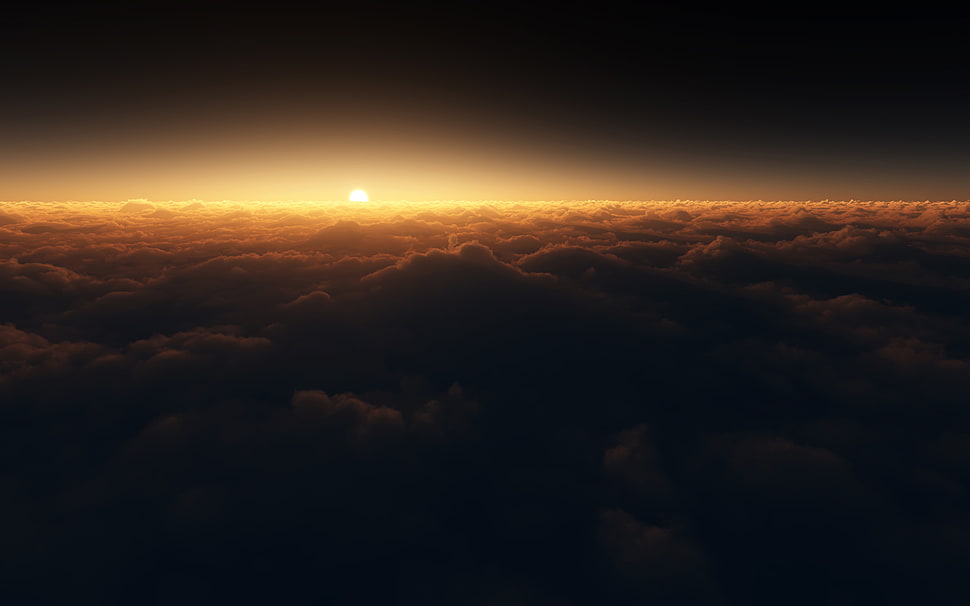 photo of sun on clouds HD wallpaper