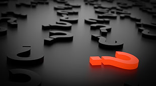 question mark in selective color photography