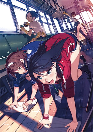 black-haired female anime character, anime, Rail Wars, Sakurai Aoi