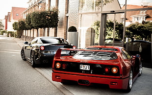 red Chevrolet Corvette coupe, Ferrari, Ferrari F40