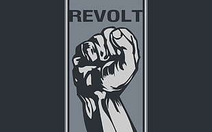 Revolt poster, revolt, artwork, fists
