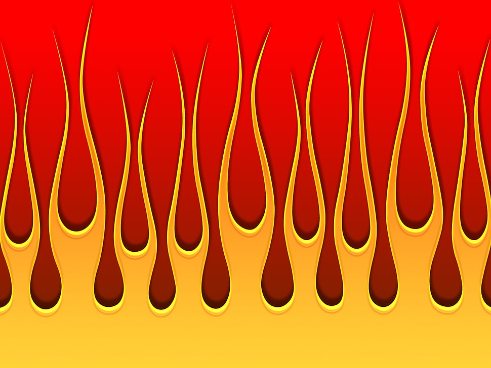 orange and red flames illustration HD wallpaper
