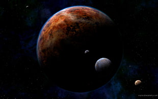 several planets on the outer space HD wallpaper